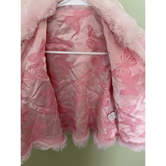 CachCach Toddler Girls Faux Fur Coat Pink Button Up Size 2T - Picture 6 of 6